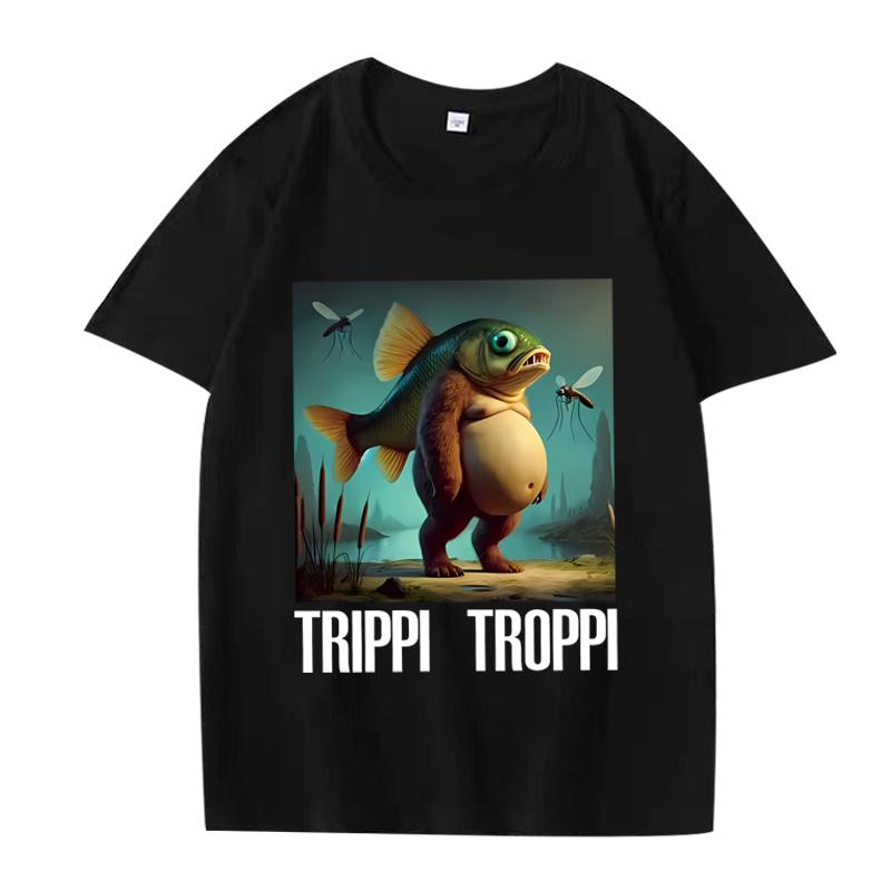 Trippi Troppi Смешные Итальянские Животные Мем Графическая Футболка мужская женская Оверсайз 100% Хлопок Летняя Унисекс plus size