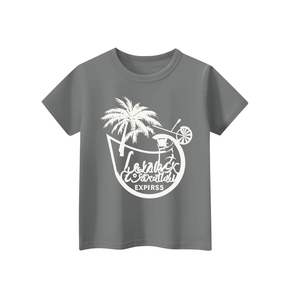 Детская футболка с коротким рукавом и принтом животных, повседневный топ