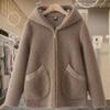 Зимнее хлопковое пальто для женщин среднего возраста, теплая флисовая толстая куртка с капюшоном, повседневное свободное пальто Parker