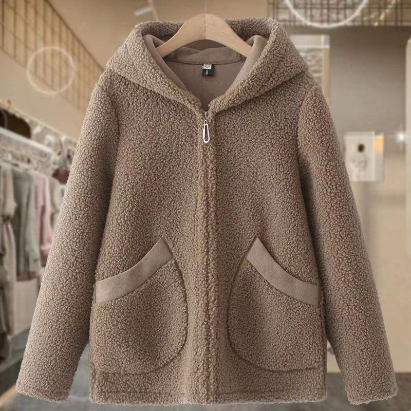 Зимнее хлопковое пальто для женщин среднего возраста, теплая флисовая толстая куртка с капюшоном, повседневное свободное пальто Parker