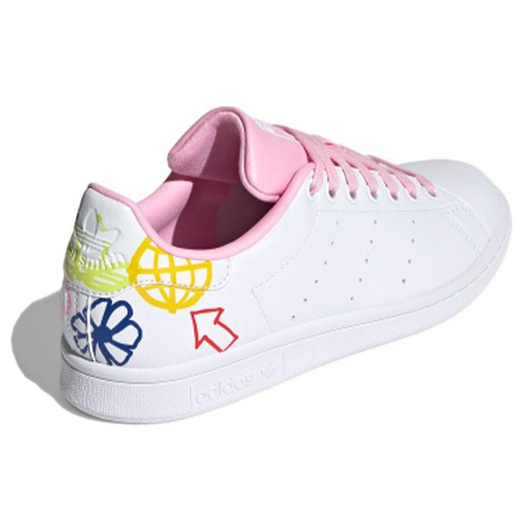 Adidas Stan Smith Doodle - Бело-розовые женские кроссовки Cloud-White True-Pink FX5680