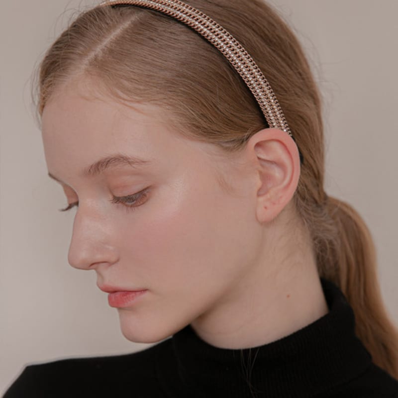 Жан Поль Кларисс Двойная цепочка Камень Повязка для волос JP-22-205HB