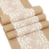 Linen Table Runner Table Cloth Vintage Wedding Natural Jute Party Replacement Rustic Spare Parts With Lace Festival
