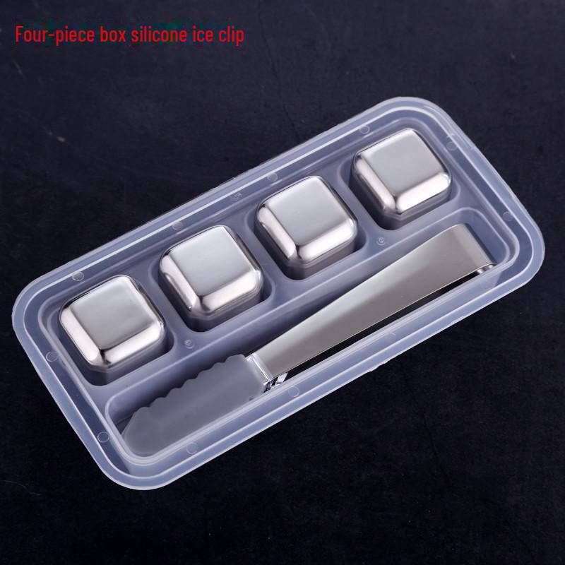 Набор кубиков льда для виски из нержавеющей стали с золотым покрытием - металлическая быстрозамораживающаяся сталь 304 для виски, вина и многого другого