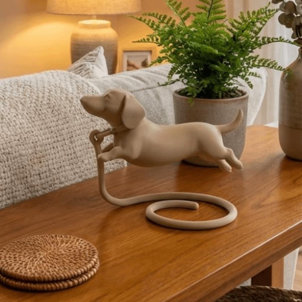 Plastic Sausage Dog Ornament 3D Printed Dachshund Statue Floating Dachshund Figurine Home Decor
