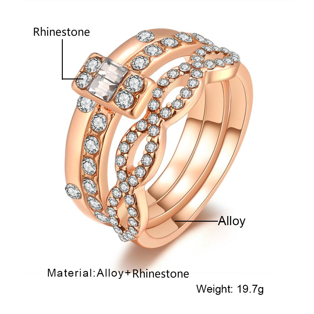 3 Pcs / Set Charm Fashion Ring Ladies Rhinestone Couple Ring Woman Engagement Wedding Jewelry