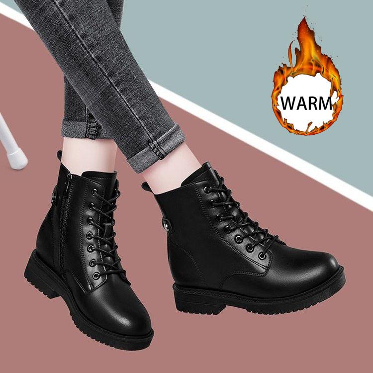 Женские зимние черные короткие ботинки, нескользящая обувь для ходьбы, повседневные ботинки «Челси» на толстой подошве, модная удобная обувь