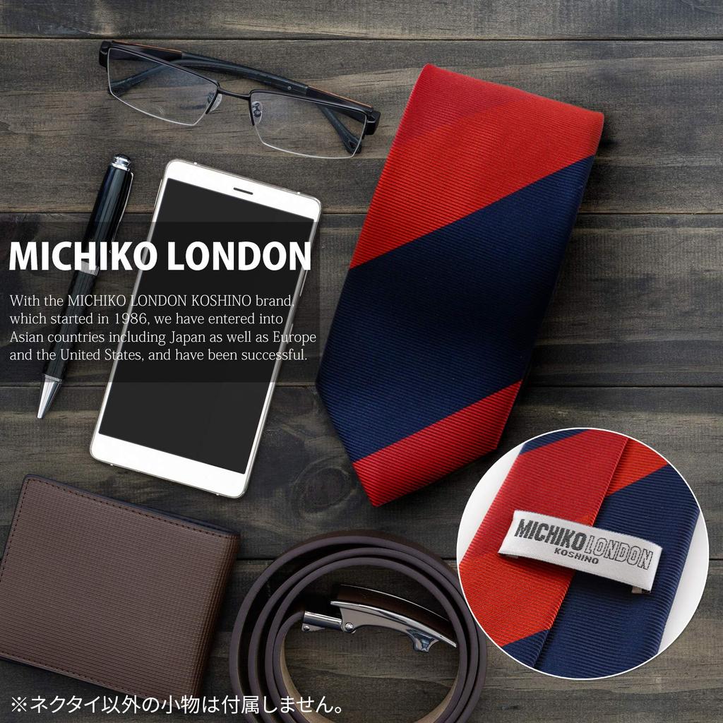 [Michiko London] Фирменный галстук, Сделано в Японии, Шелк, Жаккардовое плетение, Узор в блочную полоску (Узор B)