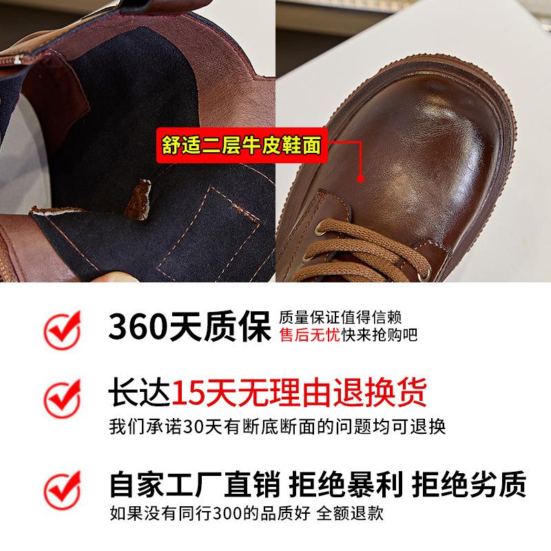 Кожаные ботинки Мартин женские 2025 осень и зима новые женские туфли на высоком каблуке ретро полированные короткие ботинки повседневные универсальные тонкие женские ботинки