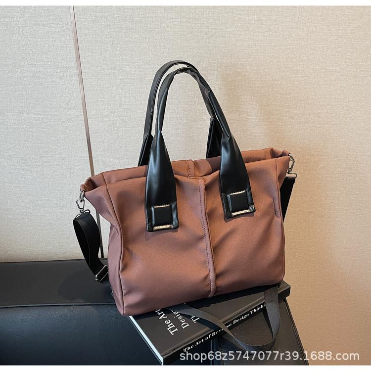 Japanese Fashion Solid Color Large Capacity Canvas Bag Casual Design Niche One-shoulder Crossbody Bag Hand-held Class Cloth Bag