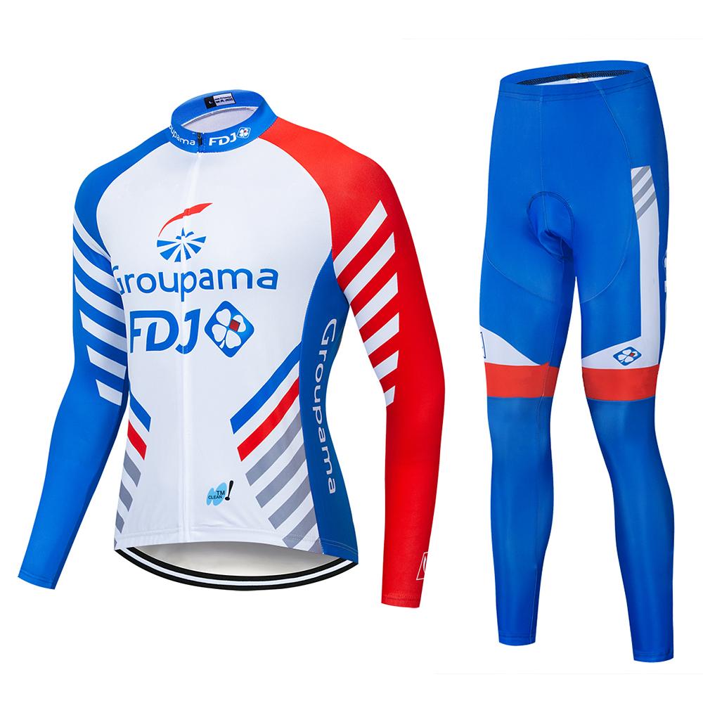 Fdj Осенняя коллекция 2026 Pro Team Велосипедная майка19D Комплект с лямками MTB Форма Велосипедная одежда Быстросохнущая Велосипедная одежда Мужская Длинная велоодежда