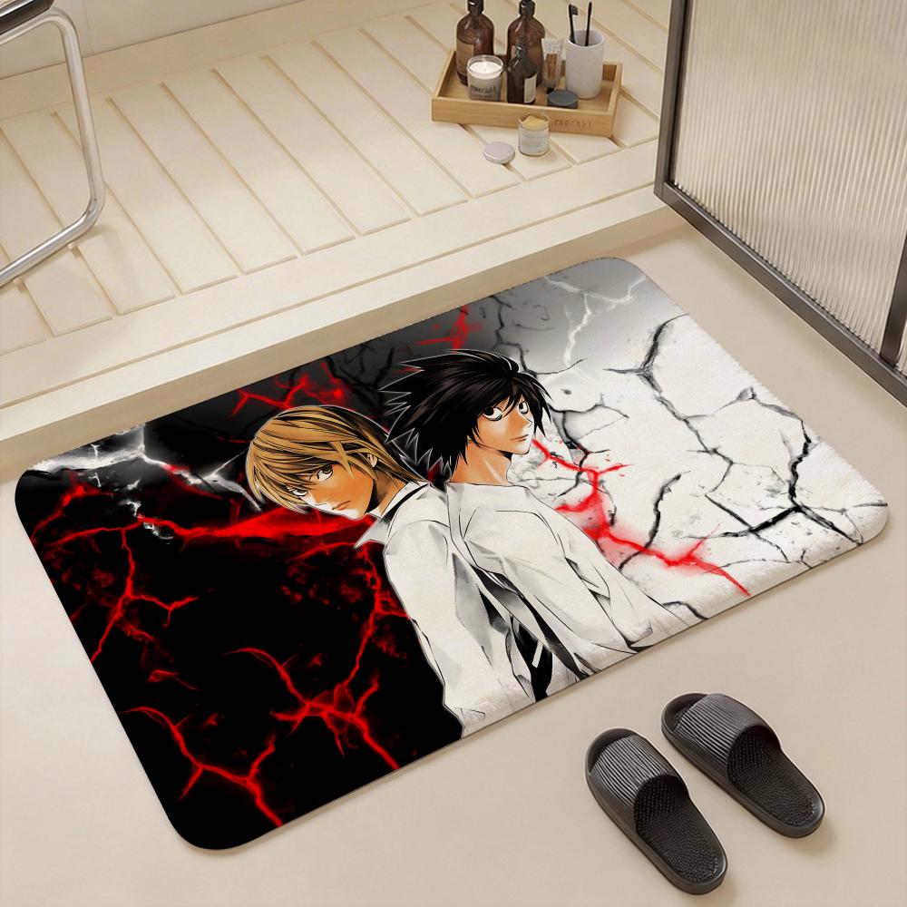 Hot Anime D Death N Note Floor Mat Eco Flannel Doormat Non Slip Odorless Indoor Floor Rug Soft Short Plush Home Mat