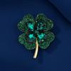 Lucky Green Four-Leaf Clover Brooch Женская модная универсальная брошь для корсажа, темперамент, высококачественная булавка для костюма, пальто, аксессуары