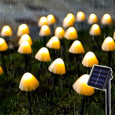 Светодиодная солнечная гирлянда, садовое украшение, грибные огни, IP65 водонепроницаемая гирлянда, декор для патио, уличные солнечные огни, гирлянда