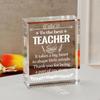 Gifts for Teacher, Appreciation Gifts for Teacher, Engraved Crystal Plaque Thank You Gifts for Best Teacher, Thank You Teacher