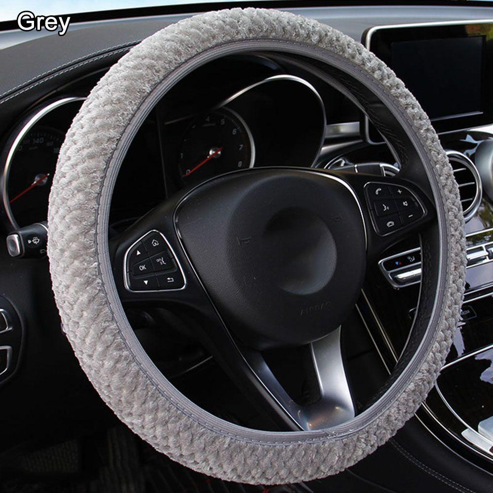 Auto Decoration Anti-Slip Protection Warm Plush Pearl Velvet Soft Car Steering Wheel Cover