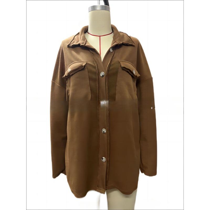 Осенне-зимняя женская мода повседневный трикотажный однобортный кардиган с карманом из необработанного края