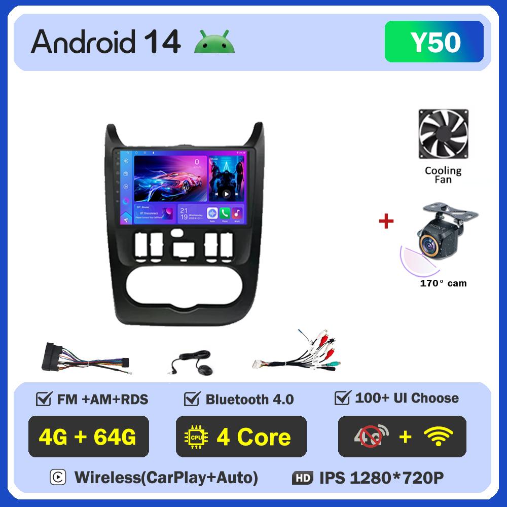 Для Renault Logan 1 Sandero 2009-2015 Largus Dacia Duster Автомобильный мультимедийный видеоплеер с сенсорным экраном Android 14 Авторадио 5G Wifi