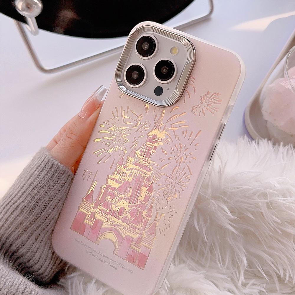 Фейерверк Замок Мечты Чехол для Телефона Совместимый с iPhone 15/17 Pro Max/16 Apple 13 Лазерный Высококачественный Чехол для Телефона