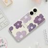For Samsung Galaxy A07 4G Case Purple Flower Pattern Printing Straight Edge TPU Phone Back Cover