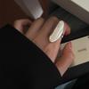 Minimalist Large Oval Ring for Women – Elegant, Cold Style, High-End, Versatile Open Index Finger Fashion Accessory.