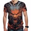 Китайский дракон Лето 3D цифровой печати короткий рукав персонализированные повседневные короткий рукав мужская одежда футболки мужские