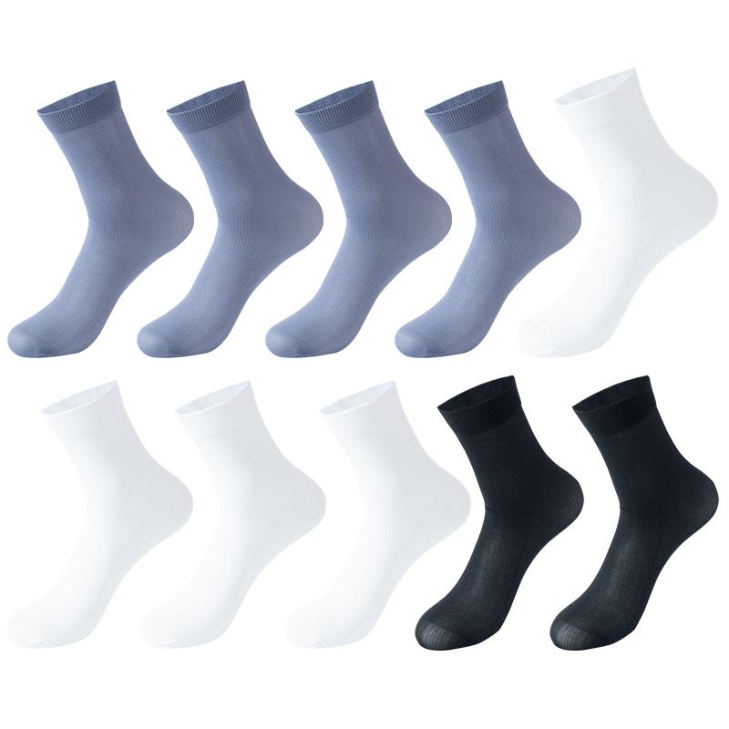 10 пар в упаковке мужские носки из ледяного шелка, летние тонкие крутые деловые мужские короткие дышащие носки с дезодорантом, размер 38-45