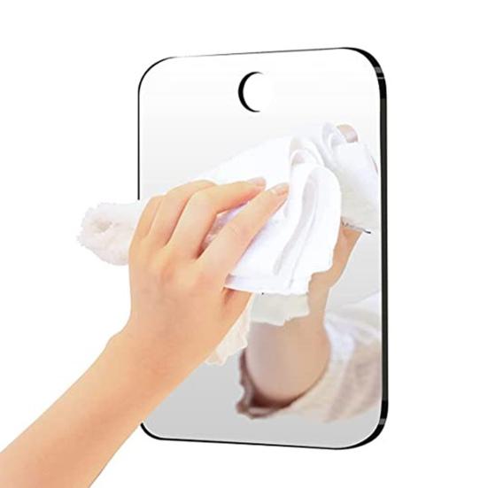 2 шт. акриловое незапотевающее зеркало для душа, портативное дорожное противотуманное зеркало для бритья и макияжа, небьющееся безрамное настенное зеркало для ванной комнаты