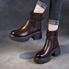 Women's Small Thick-Soled Martin Boots: Versatile Autumn/Winter Chelsea Style, Soft Leather Motorcycle Ankle Boots, British Fashion.