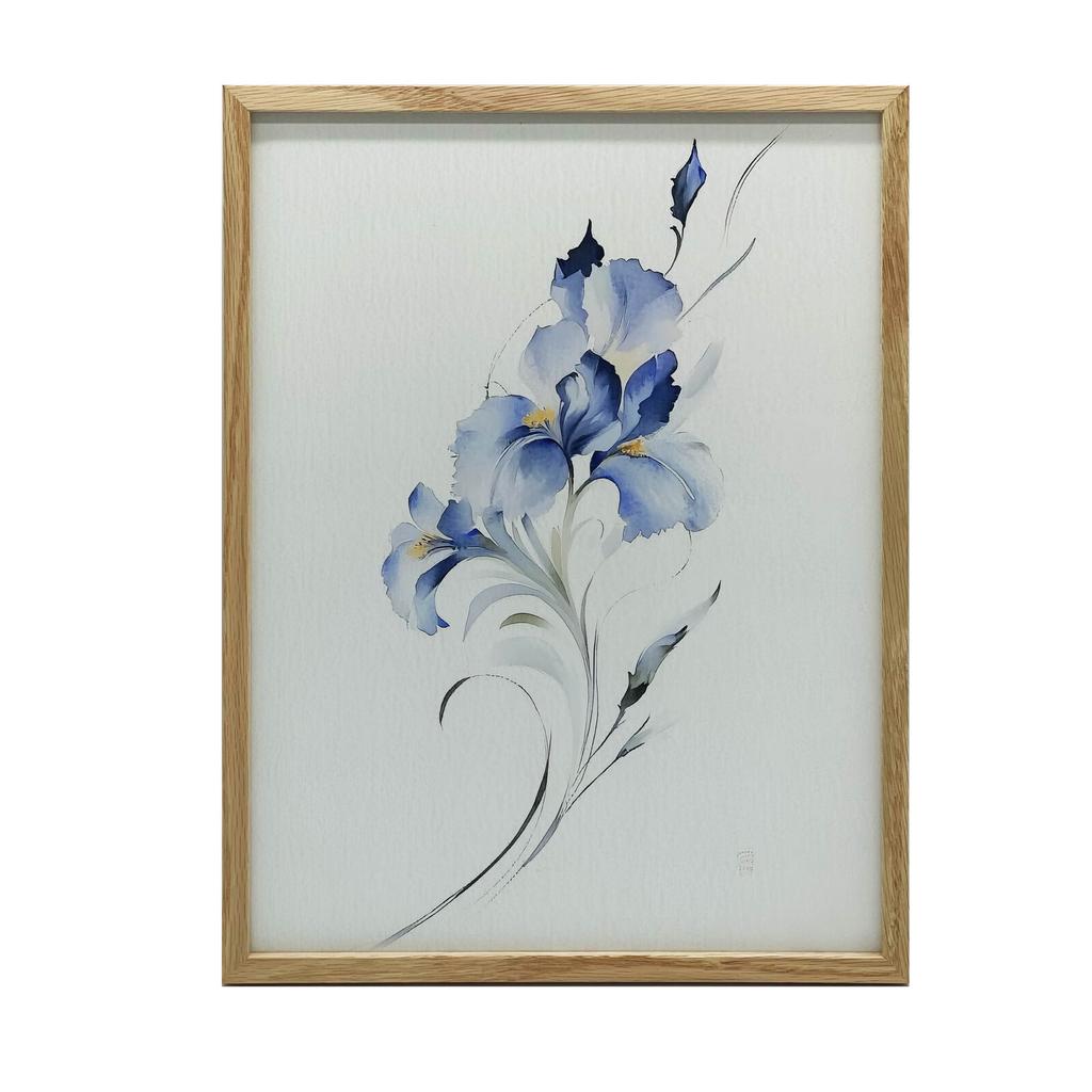 Subtelność Niebieskiego Irysa Subtelność Niebieskiego Irysa, 40X50 Cm, Rama Aluminiowa Czarna, Papier Matowy 230 Gsm