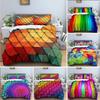 3D Duvet Cover Set Abstract Bedding Set Luxury Rainbow Swirl Quilt Cover With Zipper Closure 2/3Pcs Queen Size Comforter Cover