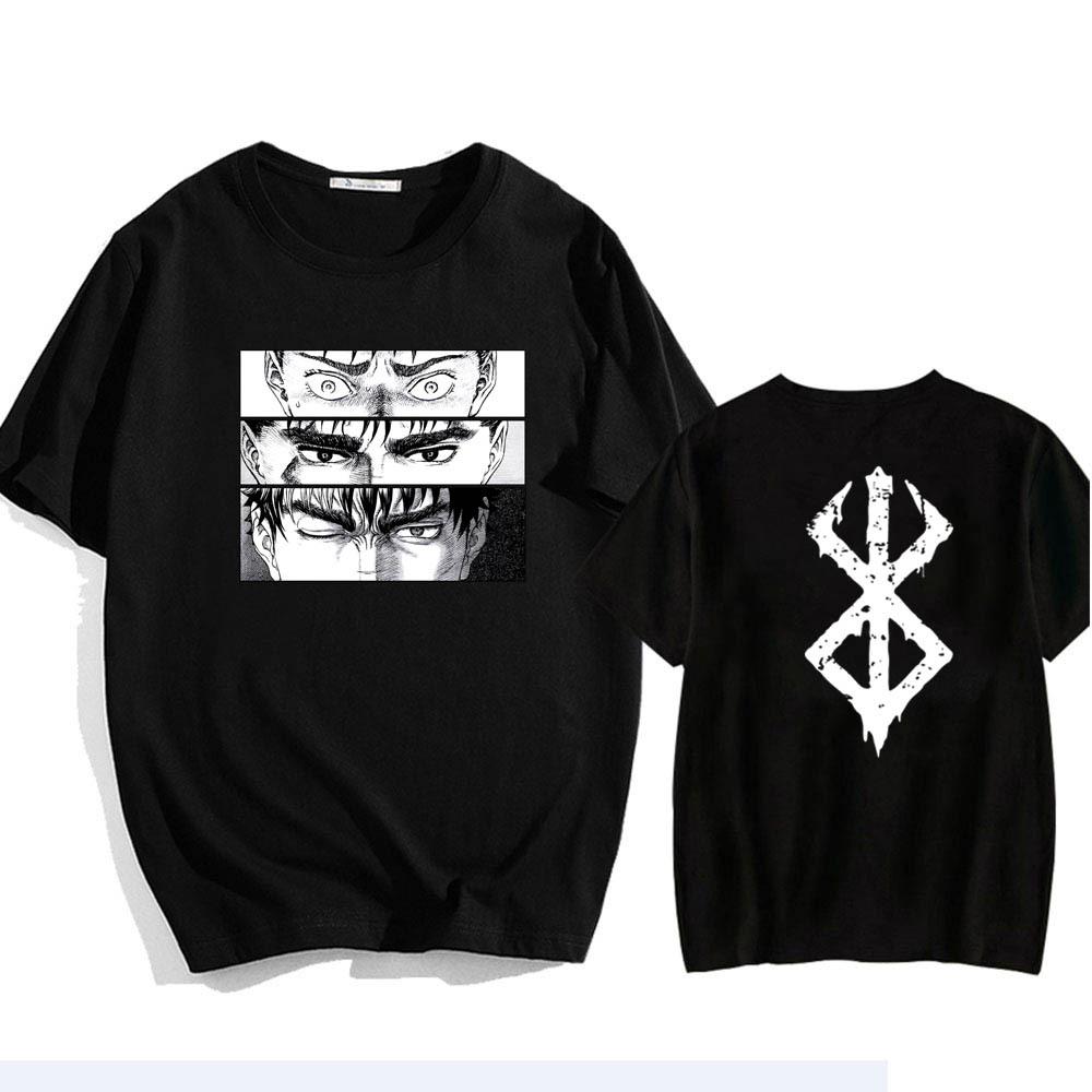 2024 Anime Berserk Tshirt Summer Men Women Cotton Oversized Short Sleeve T Shirt Print T-shirt Tops 2024 Tee Trend Fans Clothes