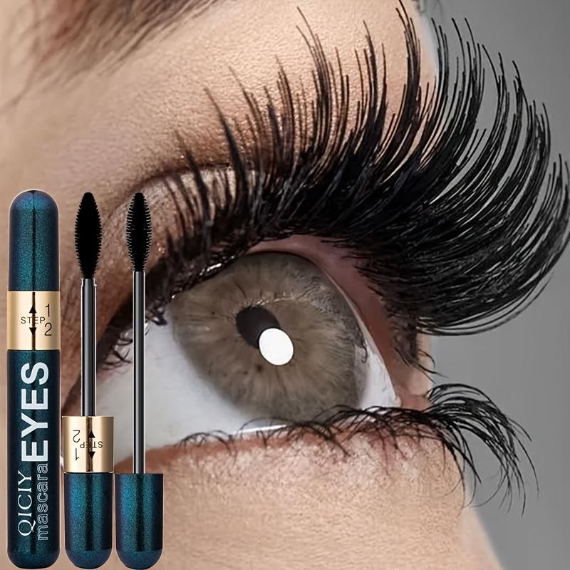 4D Тушь Двойной Эффект Удлинение Завивка Густота Наращивание Ресниц Стойкая Шелк Волокно Ресницы Макияж Тушь Косметика