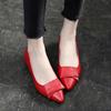 Толстые туфли, женские летне-осенние туфли из заостренной кожи на низком каблуке с неглубоким носком, красные универсальные женские туфли из мягкой кожи с низким берцем