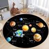 Круглый ковер с принтом планет космоса, коврик для спальни, вращающийся коврик для пола под компьютерное кресло, коврик для пола в гостиную, мультяшный коврик для пола в детскую комнату