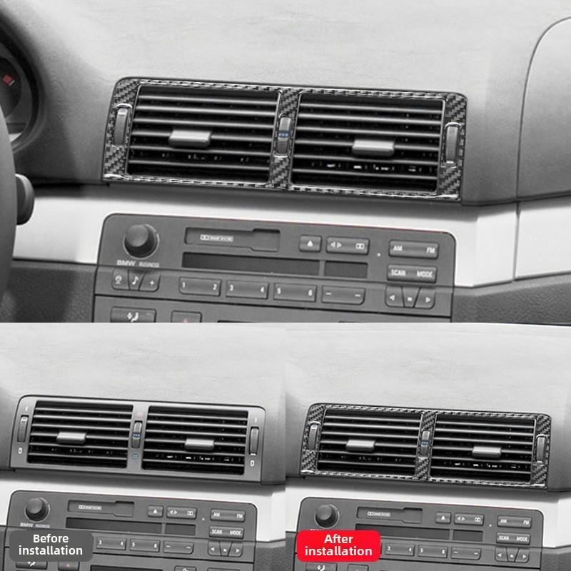 Suitable for BMW Old 3 Series E46 Interior Modification Carbon Fiber Central Control Air Conditioner Trend Decorative Sticker