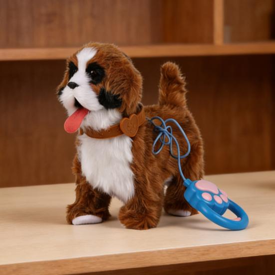 Электрическая плюшевая игрушка для питомца с движением облизывания языка, реалистичными звуками, интерактивная ходячая собака/кошка, плюшевая игрушка с поводком, обучающая интерактивная игрушка