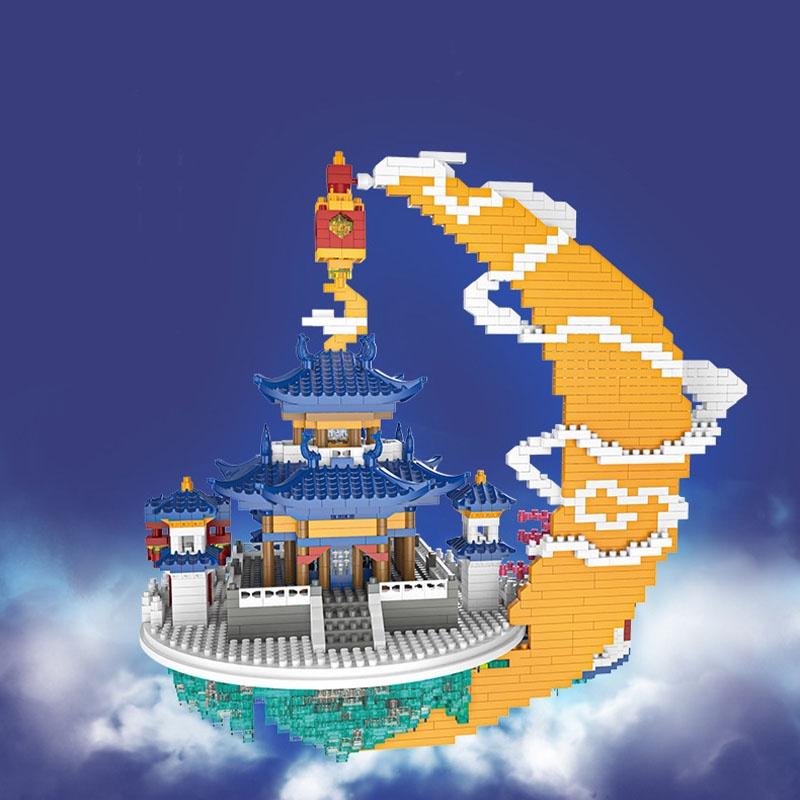 Высококачественные строительные блоки из АБС-пластика с микрогранулами-бриллиантами, совместимые с Lego, игрушка-замок в традиционном китайском стиле, оптовая продажа