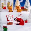Мини-статуэтка снеговика из смолы на Рождество, модель микроландшафта, миниатюрная садовая фигурка, украшение для дома на год, декор
