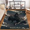 "Samurai On Horseback Rug - Sekiro Shadows Die Twice Lightning Print" Suitable for use as an anti-slip for living room bedroom sofas