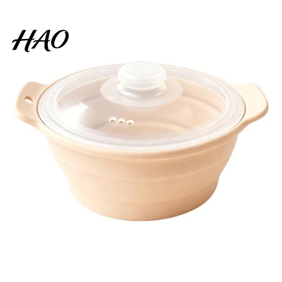 High Temperature Safe Kitchen Tool Foldable Silicone Microwave Steamer, Collapsible Steamer Bowl, Food Preparation Accessory Heat-Resistant Food-Grade