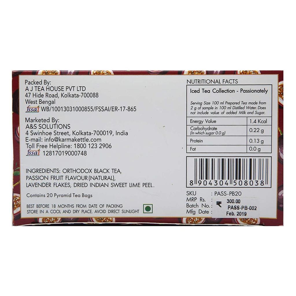 Черный чай с Маракуйей (20 пак, 2 г), Passionately,  Karma Kettle