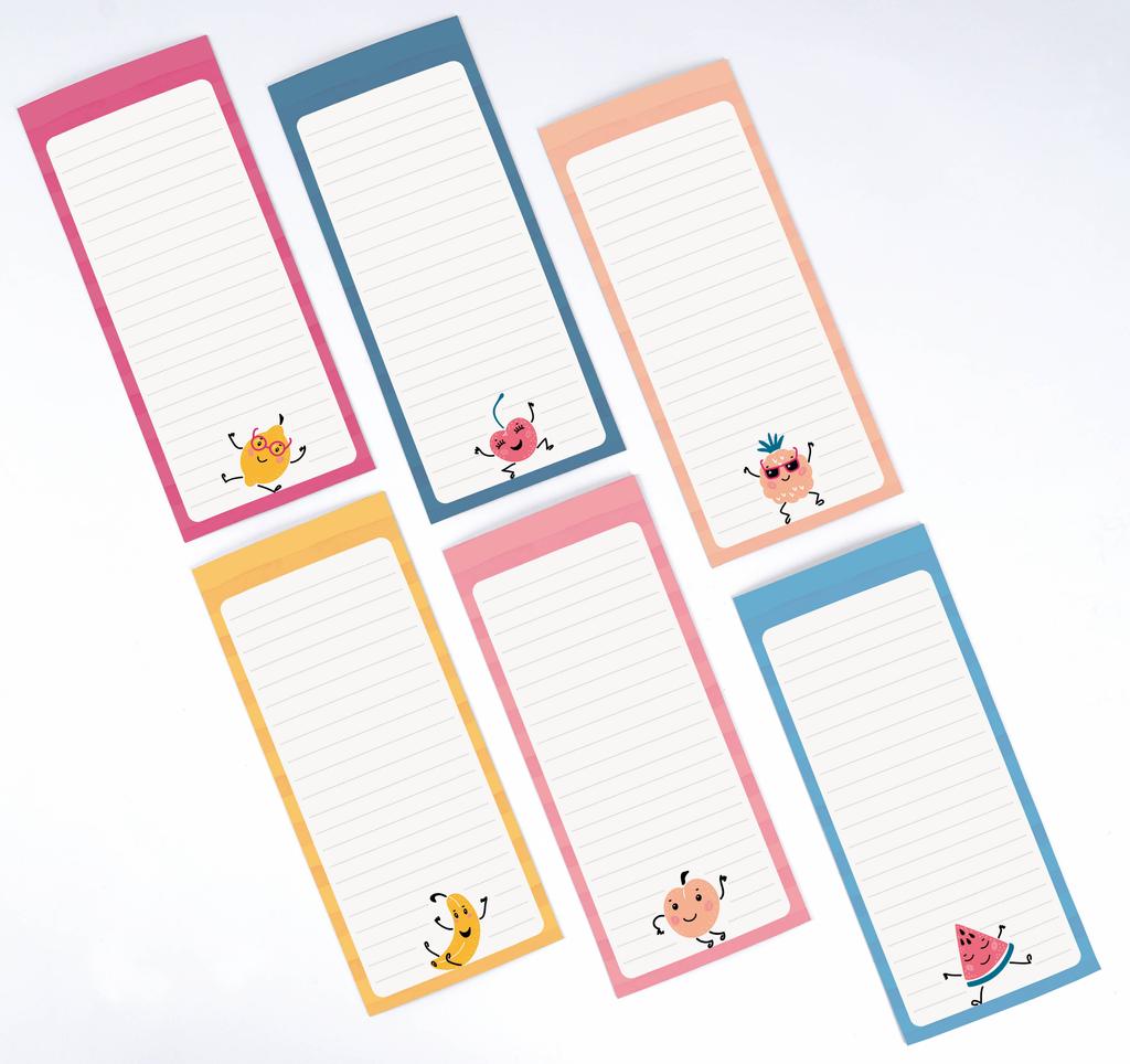 Inkdotpot Упаковка из 6 забавных магнитных списков для сухого стирания на холодильнике, протирание без пятен, быстрые заметки, доска для покупок и список продуктов на холодильник