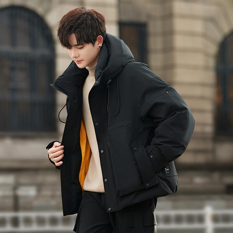 Down Jacket Men's Short Winter Winter Winter Hooded Casual Warm Cold Duck Down Handsome