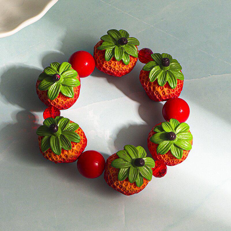Милый 3D-симуляция смоляной браслет-подвеска с фруктами и деталями из искусственного жемчуга для летнего пляжного отдыха, повседневной носки, вечеринок