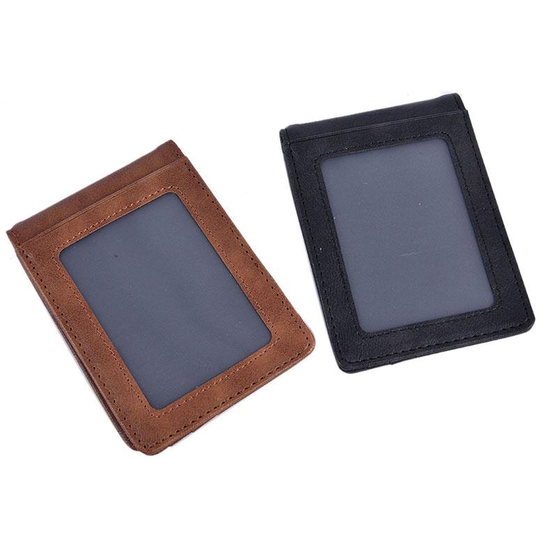 Rfid Men'S Leather Slim Bifold Money Clip Wallet Front Pocket Credit Card Holder