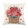 Valentine's Day Printed Cushion Cover Fans Stripe Letter Printed Polyester Sofa Decorative Cushion Cover