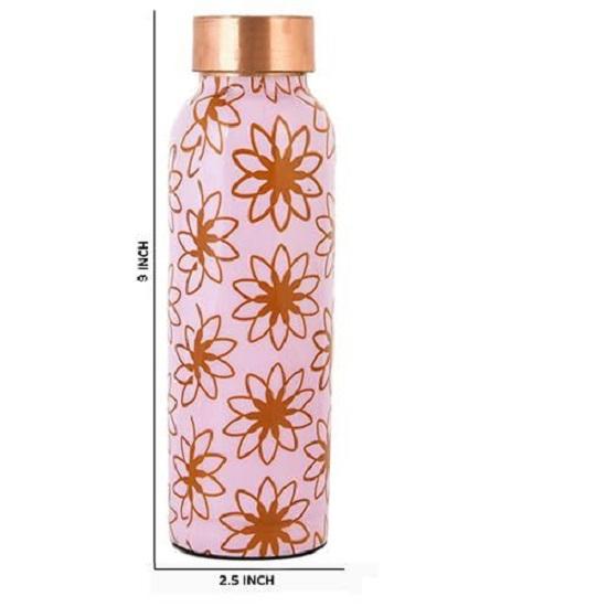 Copper Water Bottle 750 ML With Anti Oxidant Properties | Diwali Gifts for Family and Friends 100% Copper Water Bottle (Peach, 750 Ml)
