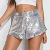 High Waist Casual Shorts Hot Pants High Stretch Sequins Performance Costume