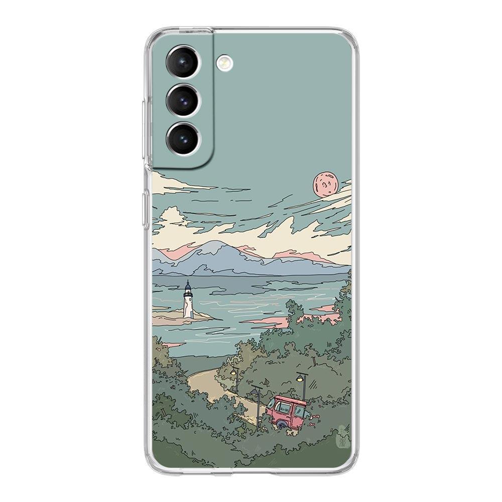 Чехол для телефона INS Japan Sunset Scenery Clear для Samsung Galaxy S23 S22 5G S20 Ultra S21 FE 5G S10E S9 S8 S10 Plus, мягкая задняя крышка.